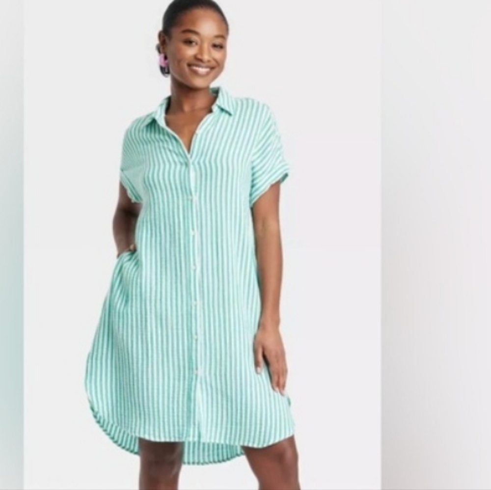 ❤️10/$40 New Universal Thread Mint Striped Mini Dress